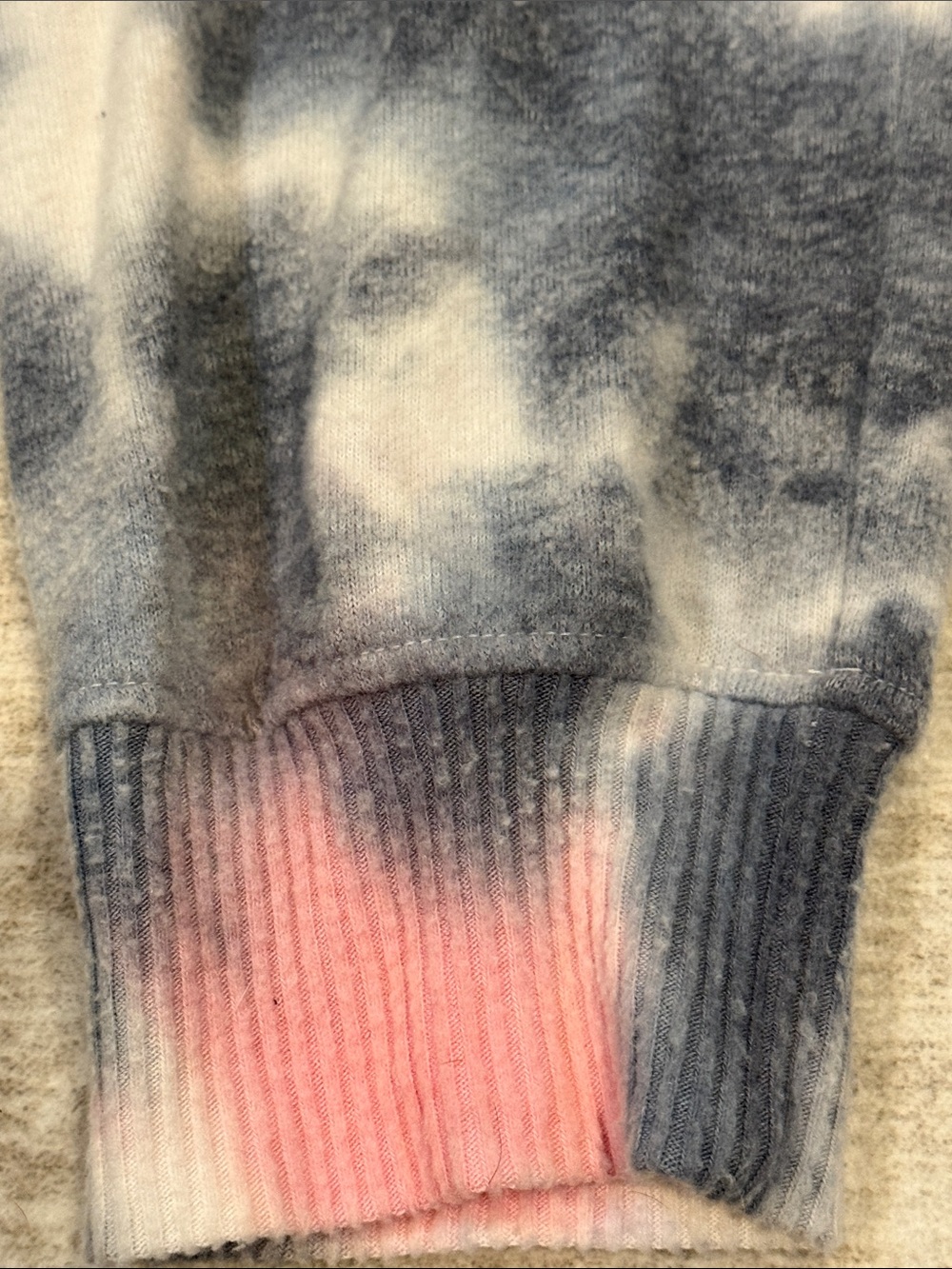 Women’s joggers - Tie-Dye Fleece Jogger Pants - Pink & Gray size medium - Picture 9 of 10